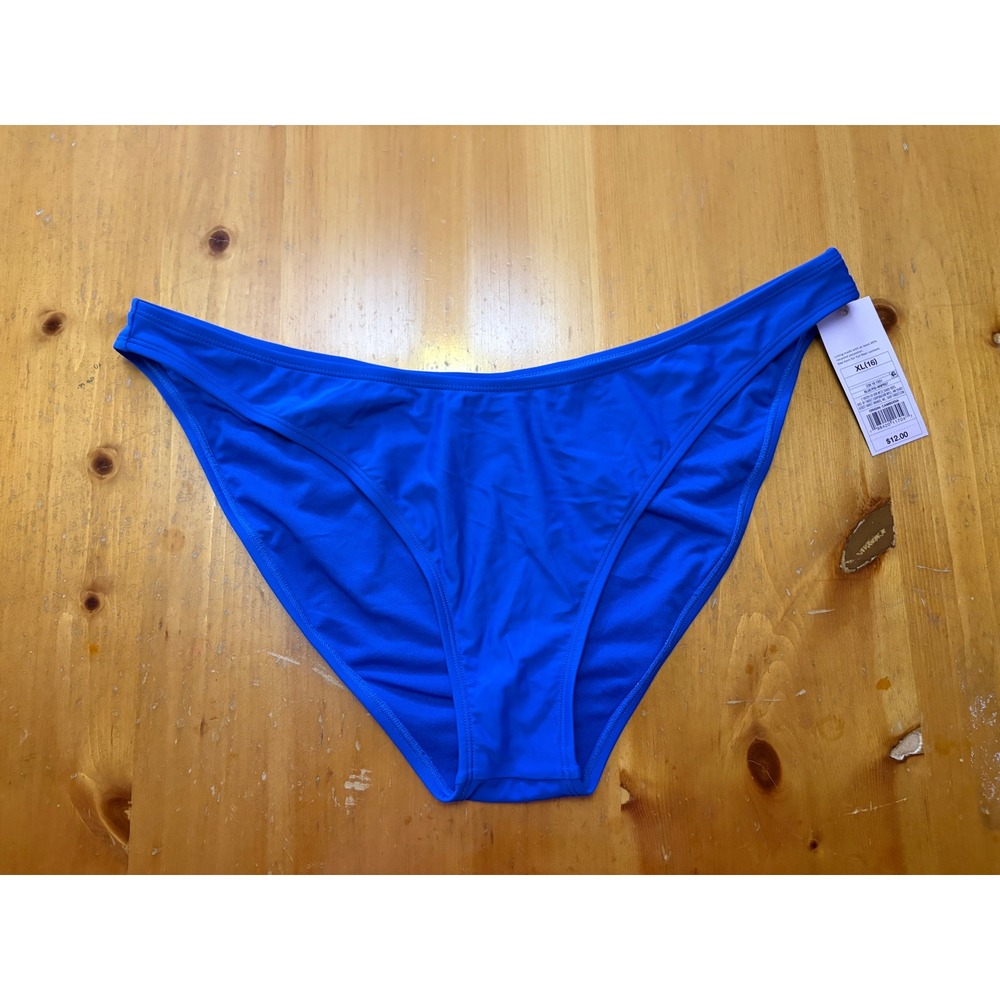 Wild Fable Blue Low Rise High Leg Cheeky Bikini Bottom XL NWT
